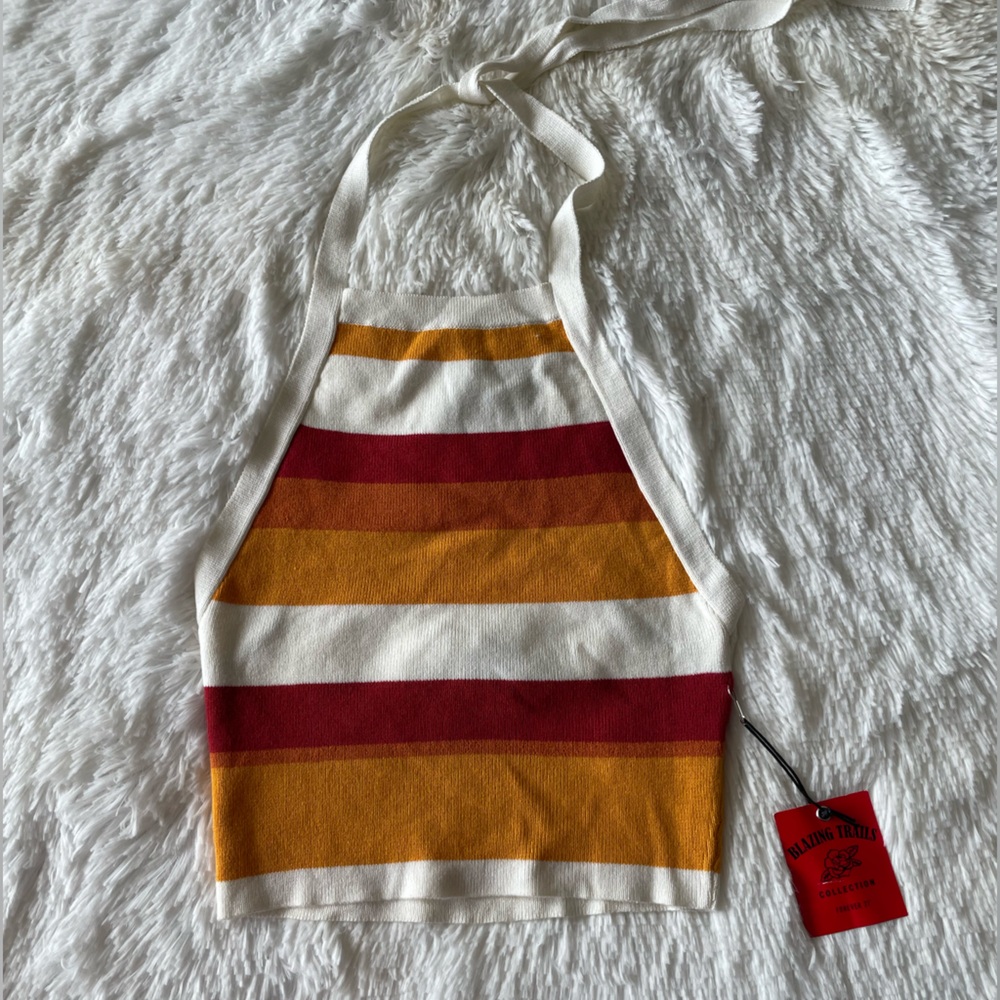 Forever 21 Colorful Striped Halter Top